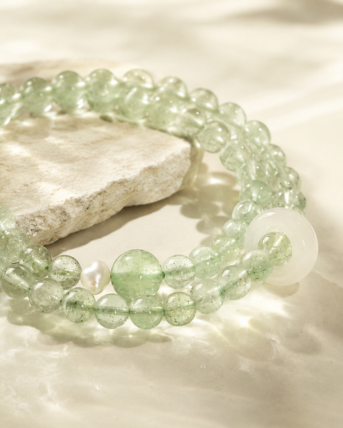 Meadow Glow Green Beaded Bracelet