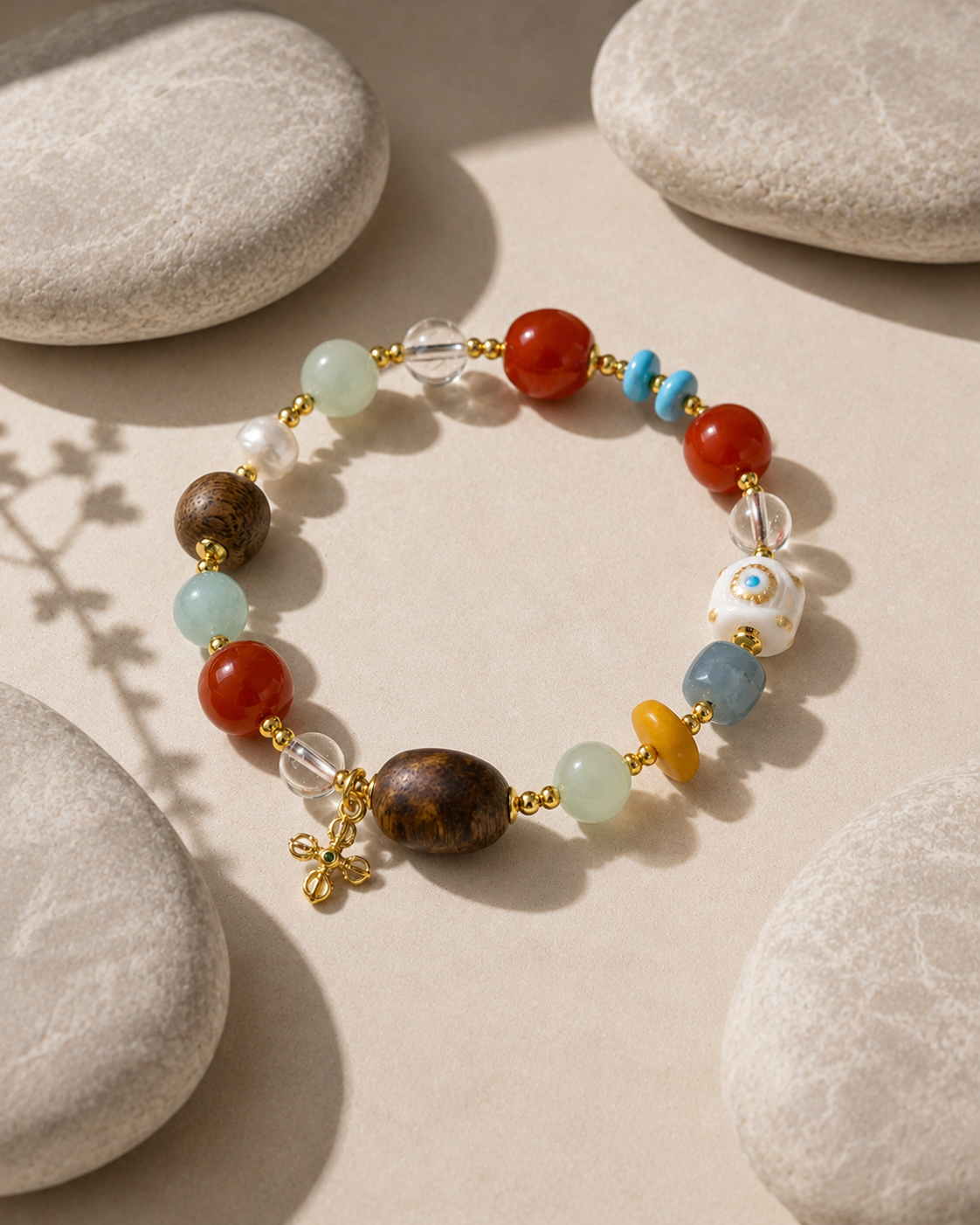 Sunlit Mosaic Colorful Beaded Bracelet