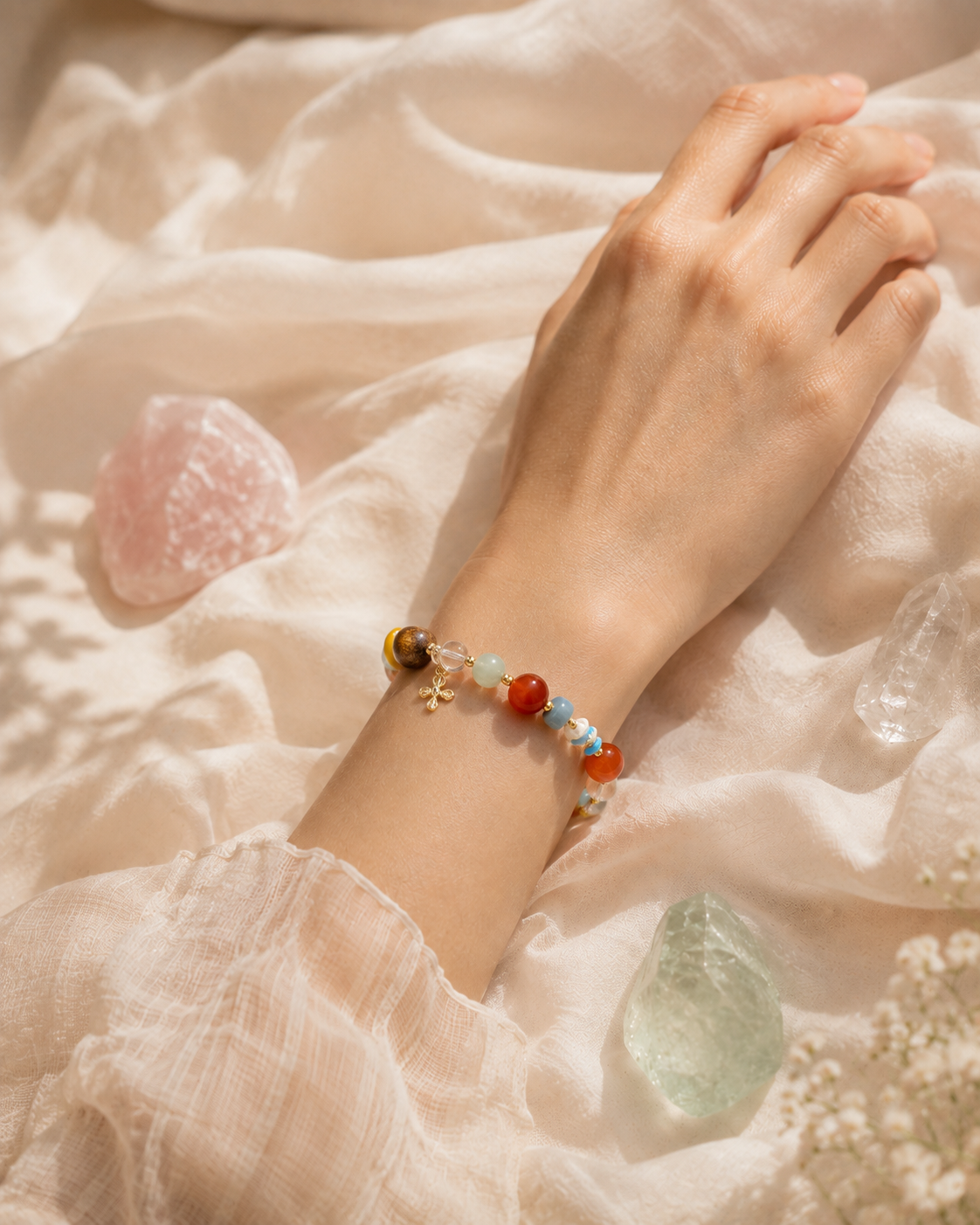Sunlit Mosaic Colorful Beaded Bracelet